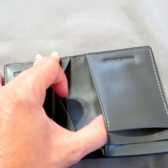 NEW COLE HAAN Black Grey  Wallet Mens Leather  Credit Card Holder Gray - Picture 6 of 8